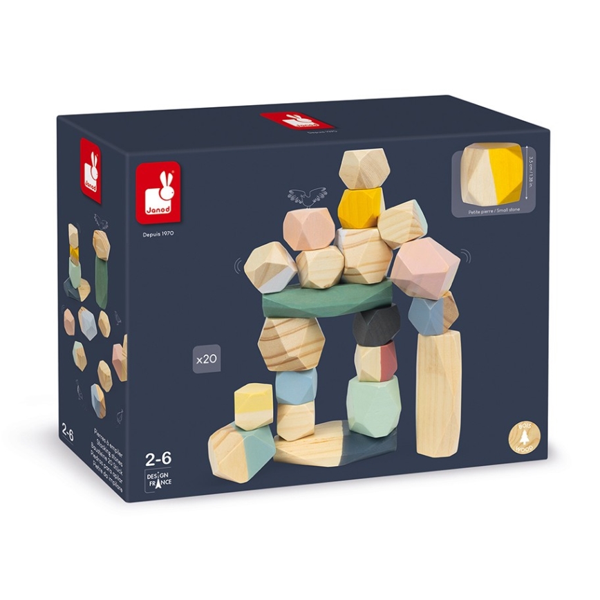 Janod - Holzbausteine SWEET COCOON 20 Stück Steine