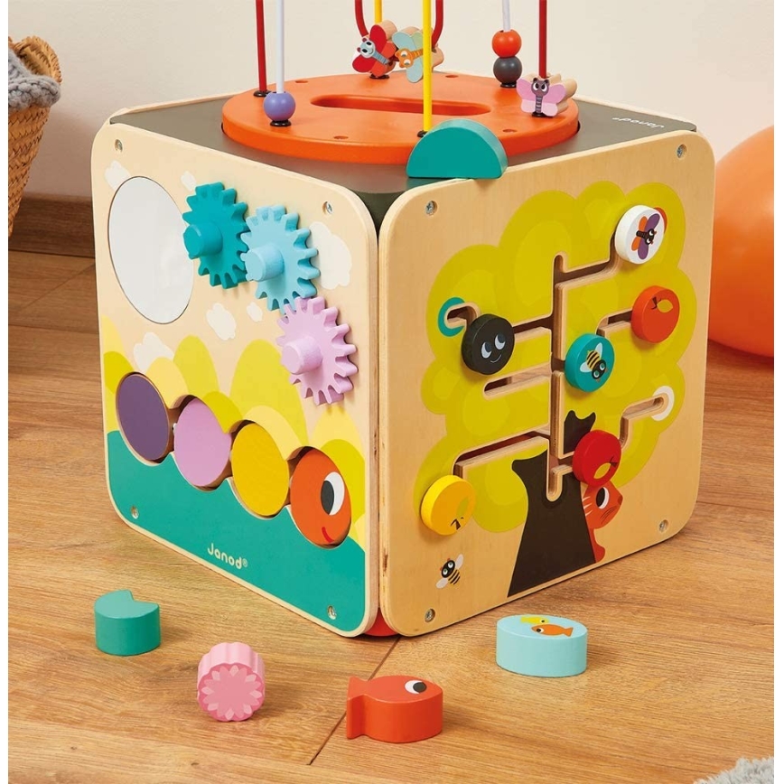 Janod - Interaktiver Block mit Labyrinth MULTI ACTIVITY