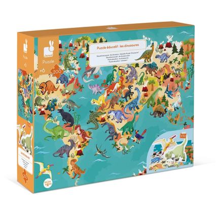 Janod - Kinder-Lernpuzzle 200 Stück Dinosaurier
