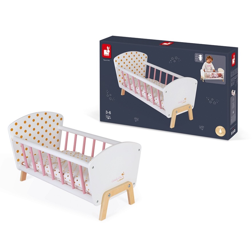 Janod - Letto per bambole CANDY CHIC