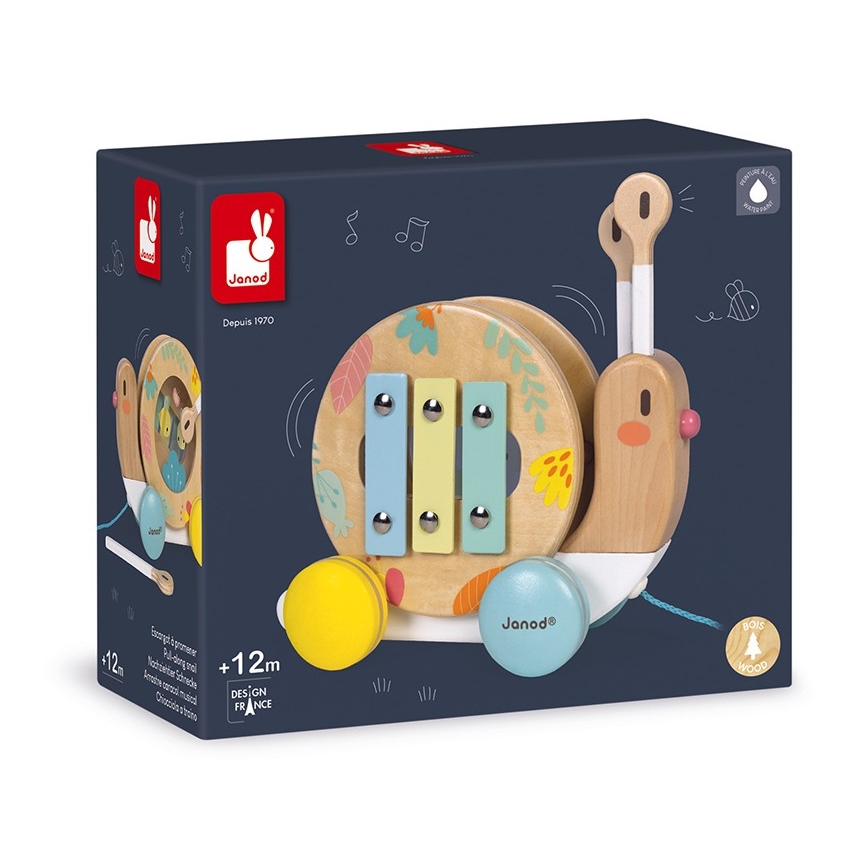 Janod - Lumaca di legno con xilofono PURE