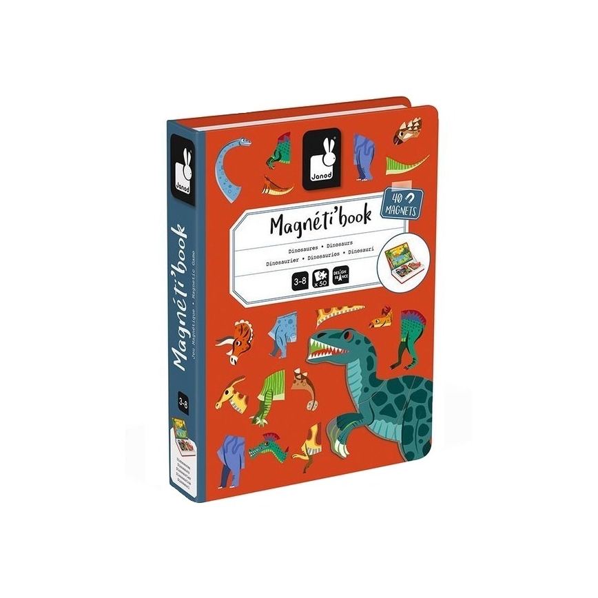 Janod - Magnetisches interaktives Set MAGNETIBOOK Dinosaurier