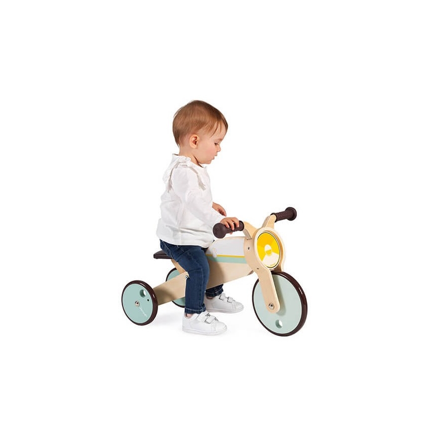 Janod - Per bambini bici a spinta in legno 2in1