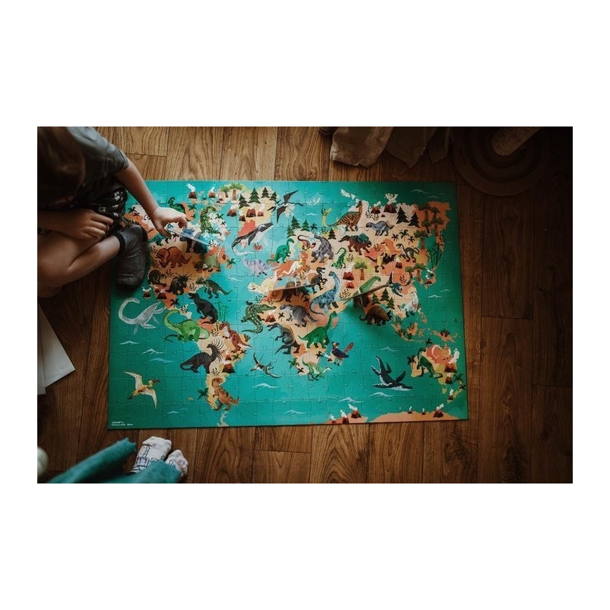 Janod - Puzzle educativo per bambini 200 pezzi dinosauri