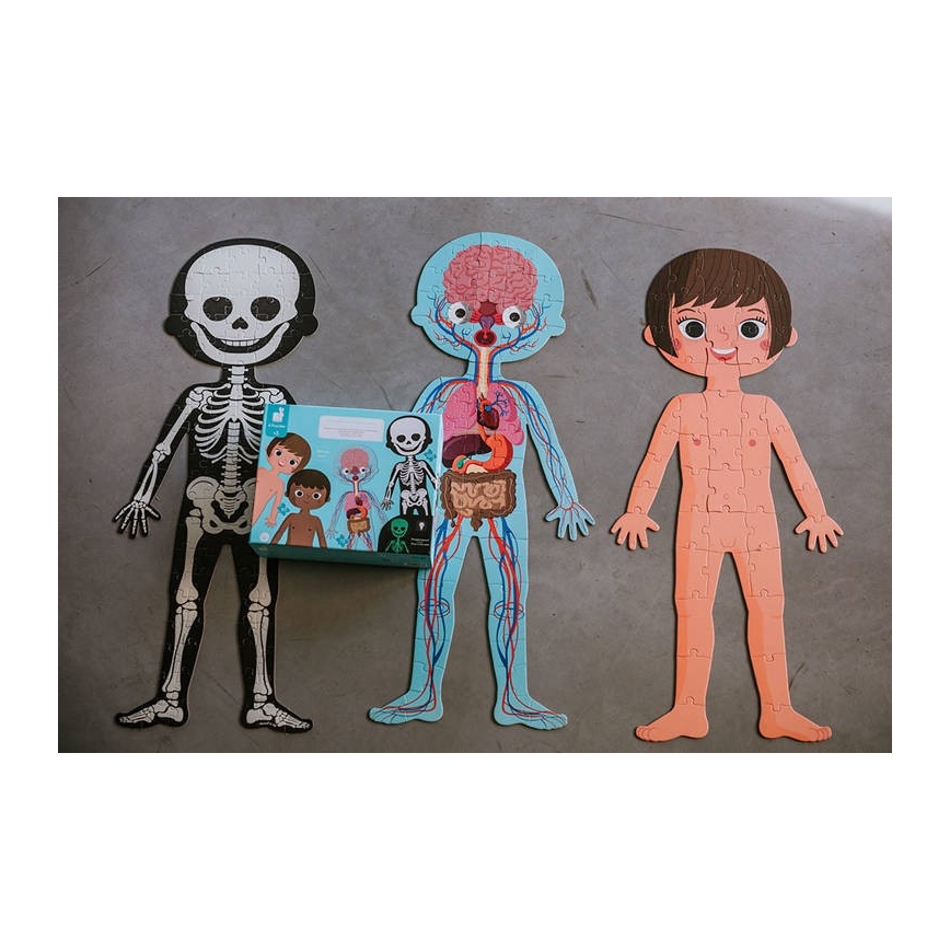 Janod - Puzzle educativo per bambini 225 pezzi corpo umano