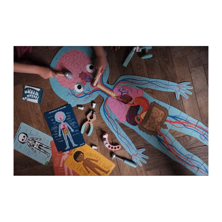 Janod - Puzzle educativo per bambini 225 pezzi corpo umano