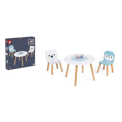 Janod - Set tavolo e sedie in legno