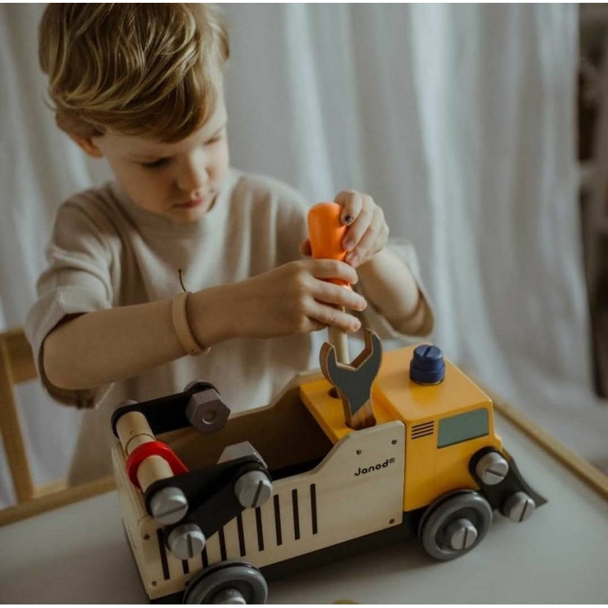 Janod - Set di costruzioni in legno camion BRICOKIDS