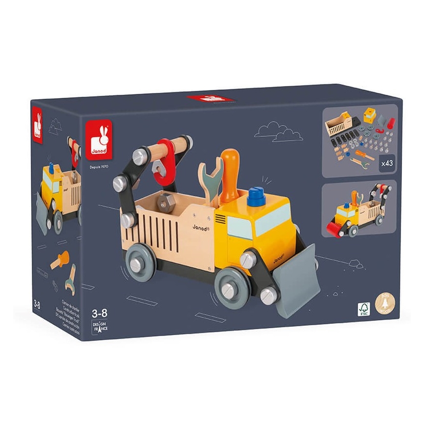 Janod - Set di costruzioni in legno camion BRICOKIDS