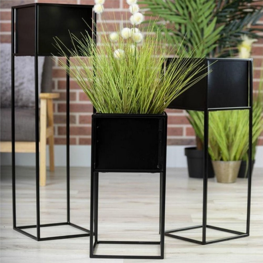 Jardinière 90x24 cm noire