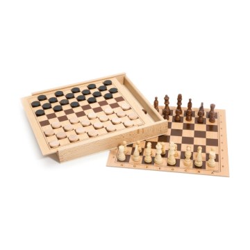 Jeujura - Schach- und Damespiel Buche/Kiefer