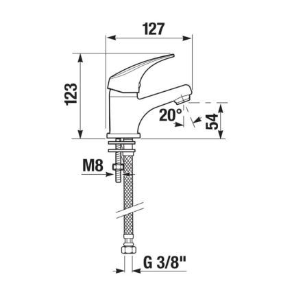 JIKA H3111N10041101 - Rubinetto del lavandino TALAS 12,3 cm cromo lucido