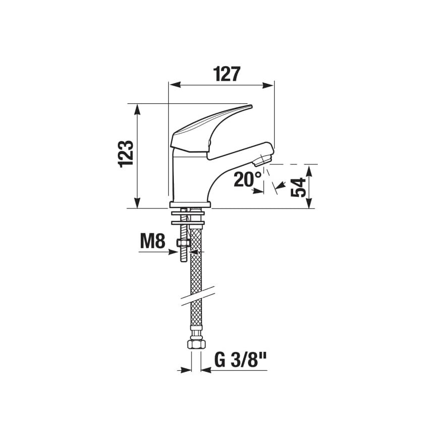 JIKA H3111N10041101 - Rubinetto del lavandino TALAS 12,3 cm cromo lucido