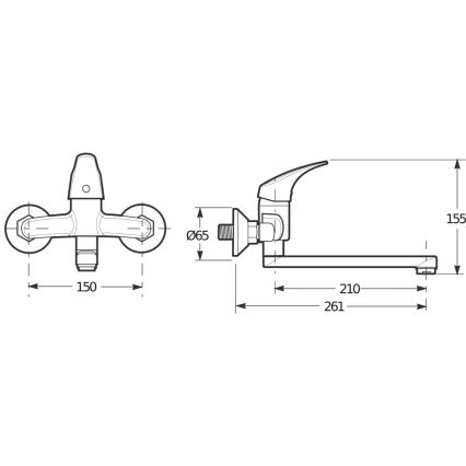 JIKA H3111N70042301 - Rubinetto del lavandino TALAS 15,5 cm cromo lucido