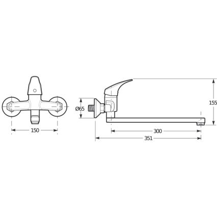 JIKA H3111N70042401 - Rubinetto del lavandino TALAS 15,5 cm cromo lucido
