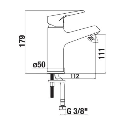 JIKA H3111W10041101 - Rubinetto per lavabo CUBE 17,9 cm cromo lucido