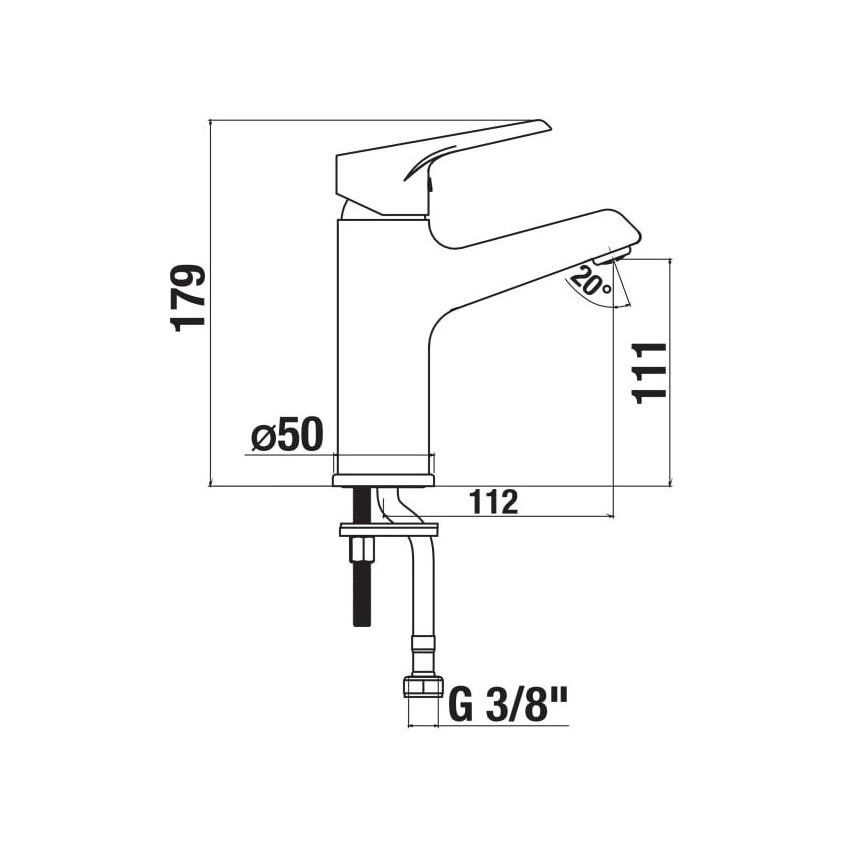 JIKA H3111W10041101 - Rubinetto per lavabo CUBE 17,9 cm cromo lucido