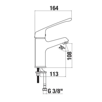 JIKA H3111W10045101 - Waschtischarmatur mit medizinischem Hebel CUBE 16,4 cm glänzender Chrom