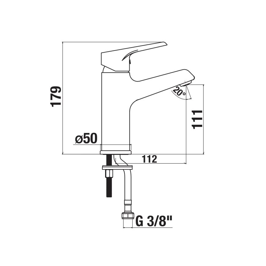 JIKA H3111W10049101 - Mitigeur lavabo CUBE 17,9 cm Cold Start/chrome brillant