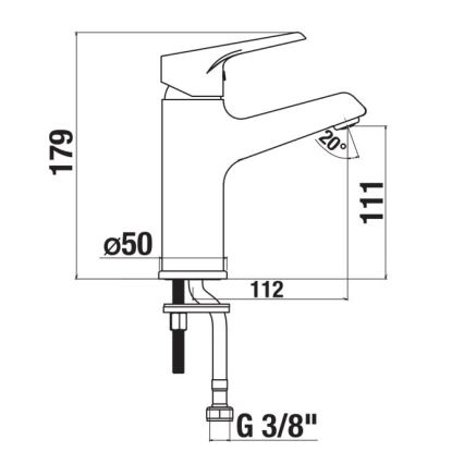 JIKA H3111W10049101 - Rubinetto del lavandino CUBE 17,9 cm Cold Start/cromo lucido