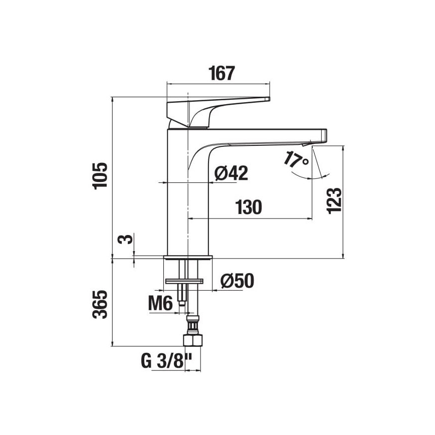 JIKA H3111X10041101 - Robinet de lavabo CUBITO 10,5 cm chrome brillant