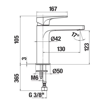 JIKA H3111X10041101 - Waschtischarmatur CUBITO 10,5 cm Hochglanzchrom