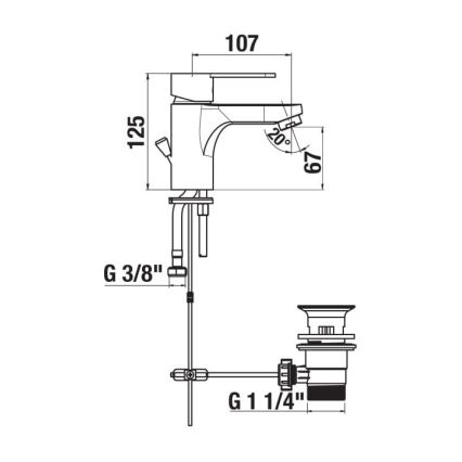 JIKA H3111Z10041111 - Rubinetto del lavandino + con scarico LYRA 12,5 cm cromo lucido