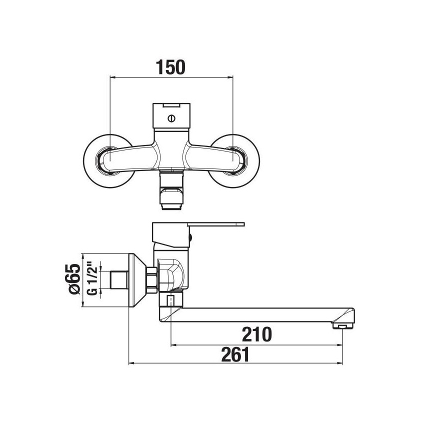 JIKA H3111Z70042301 - Rubinetto per lavabo LYRA 15x26,1 cm cromo lucido