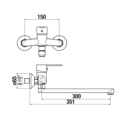 JIKA H3111Z70042401 - Rubinetto del lavandino LYRA 15x35,1 cm cromo lucido