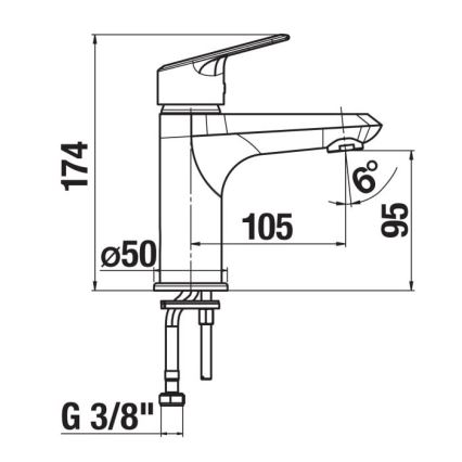 JIKA H3112E10041101 - Rubinetto del lavandino TALAS 17,4 cm cromo lucido