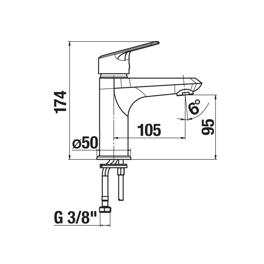 JIKA H3112E10041101 - Rubinetto del lavandino TALAS 17,4 cm cromo lucido