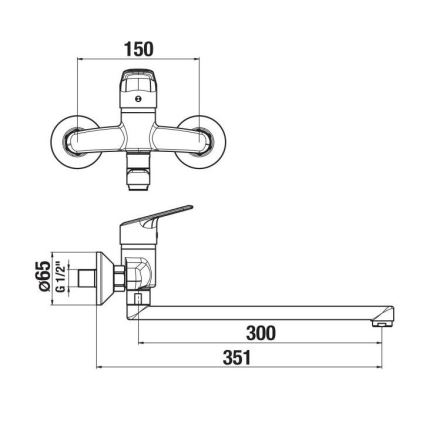 JIKA H3112E70042401 - Rubinetto per lavabo TALAS 15x35,1 cm cromo lucido