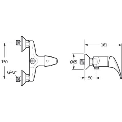 JIKA H3311N70044001 - Rubinetto doccia TALAS cromo lucido