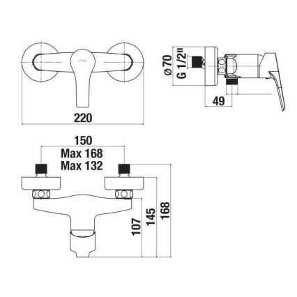 JIKA H3311W70044001 - Rubinetto doccia CUBE cromo lucido