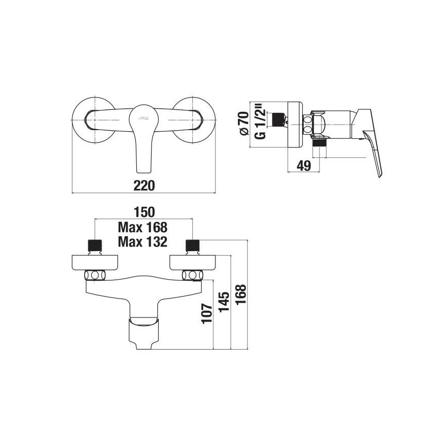 JIKA H3311W70044001 - Rubinetto doccia CUBE cromo lucido