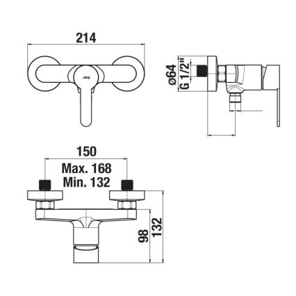 JIKA H3311Z70044001 - Rubinetto doccia LYRA cromo lucido