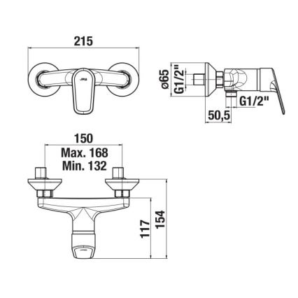 JIKA H3312E70044001 - Rubinetto doccia TALAS cromo lucido