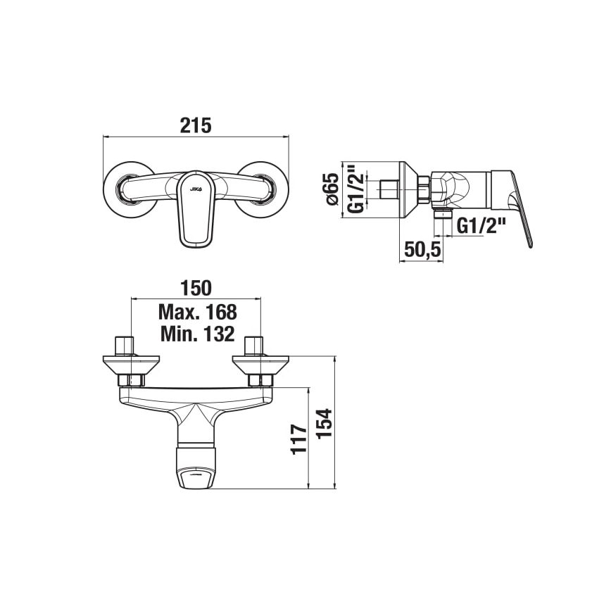 JIKA H3312E70044001 - Rubinetto doccia TALAS cromo lucido