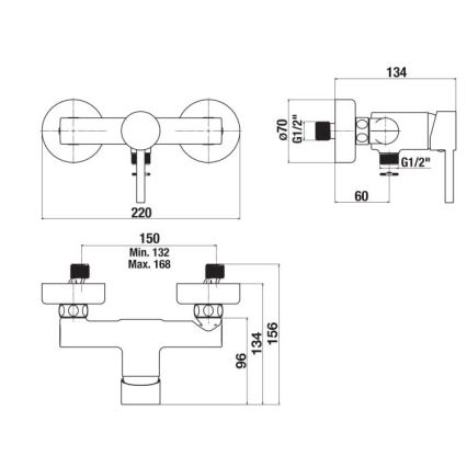 JIKA H3312F70044001 - Miscelatore doccia MIO cromo lucido