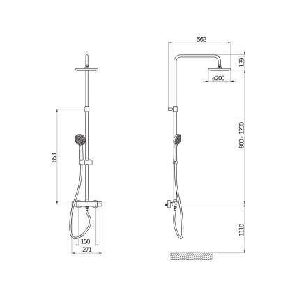 JIKA H3337170045711 - Set doccia con rubinetto termostatico MIO cromo lucido