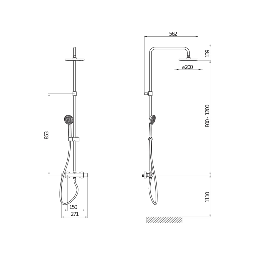 JIKA H3337170045711 - Set doccia con rubinetto termostatico MIO cromo lucido