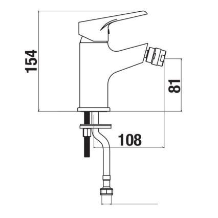 JIKA H3411W10041101 - Rubinetto del bidet CUBE 15,4 cm cromo lucido