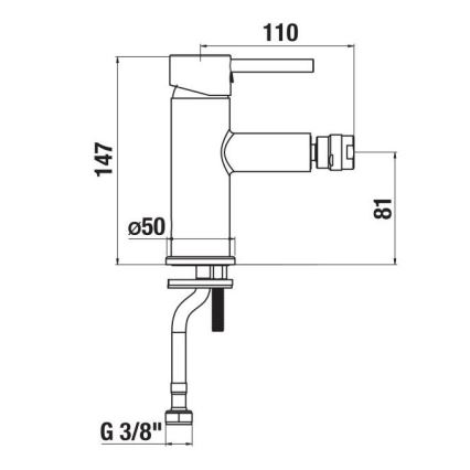 JIKA H3412F17161101 - Robinet de bidet MIO 14,7 cm mat noir