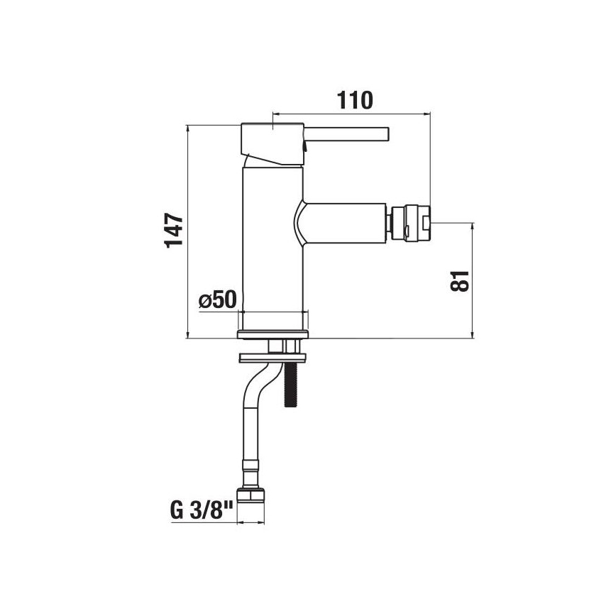 JIKA H3412F17161101 - Rubinetto del bidet MIO 14,7 cm opaco nero