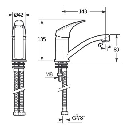 JIKA H3511N10042201 - Küchenarmatur TALAS 13,5 cm Hochglanzchrom