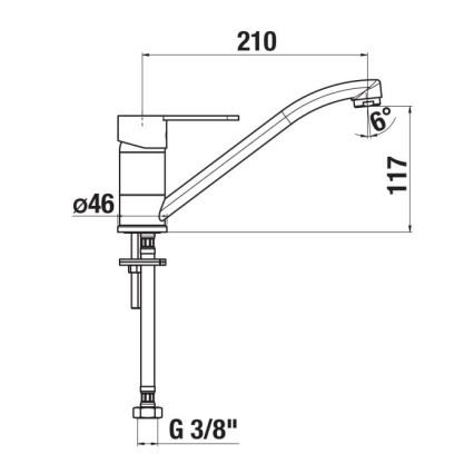 JIKA H3511Z10042301 - Rubinetto per lavello LYRA 21 cm cromo lucido