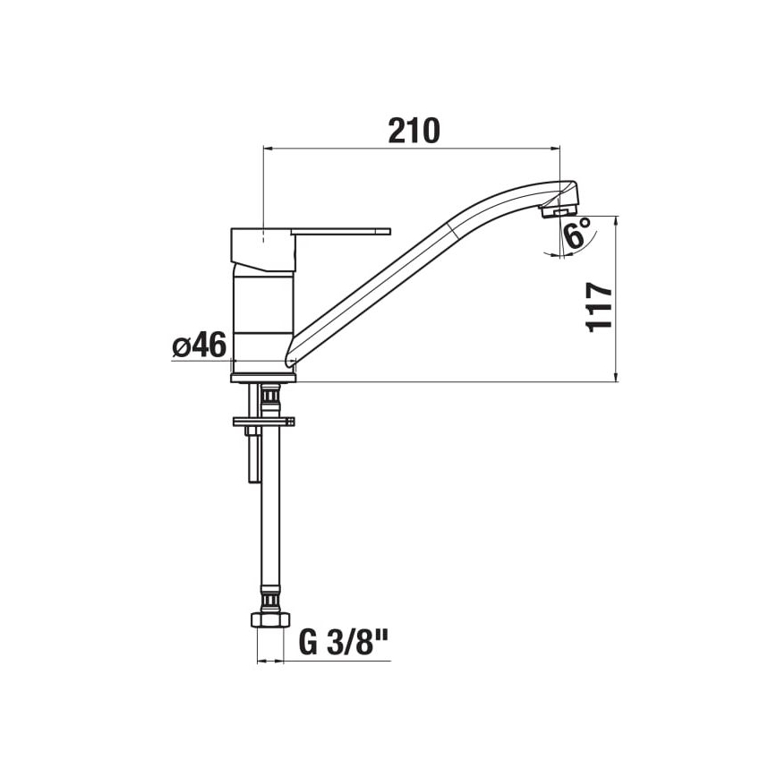 JIKA H3511Z10042301 - Rubinetto per lavello LYRA 21 cm cromo lucido