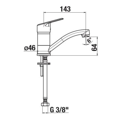 JIKA H3512E10042201 - Rubinetto per lavello LYRA 14,3 cm cromo lucido