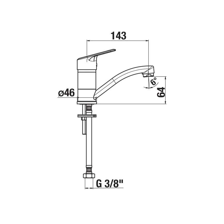 JIKA H3512E10042201 - Rubinetto per lavello LYRA 14,3 cm cromo lucido