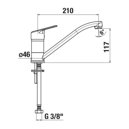 JIKA H3512E10042301 - Rubinetto per lavello LYRA 21 cm cromo lucido